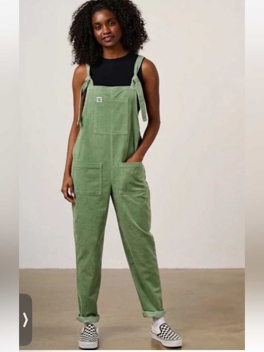 Lucy & Yak Overalls Womens 16 US Green Corduroy Adjustable Dungarees Organic